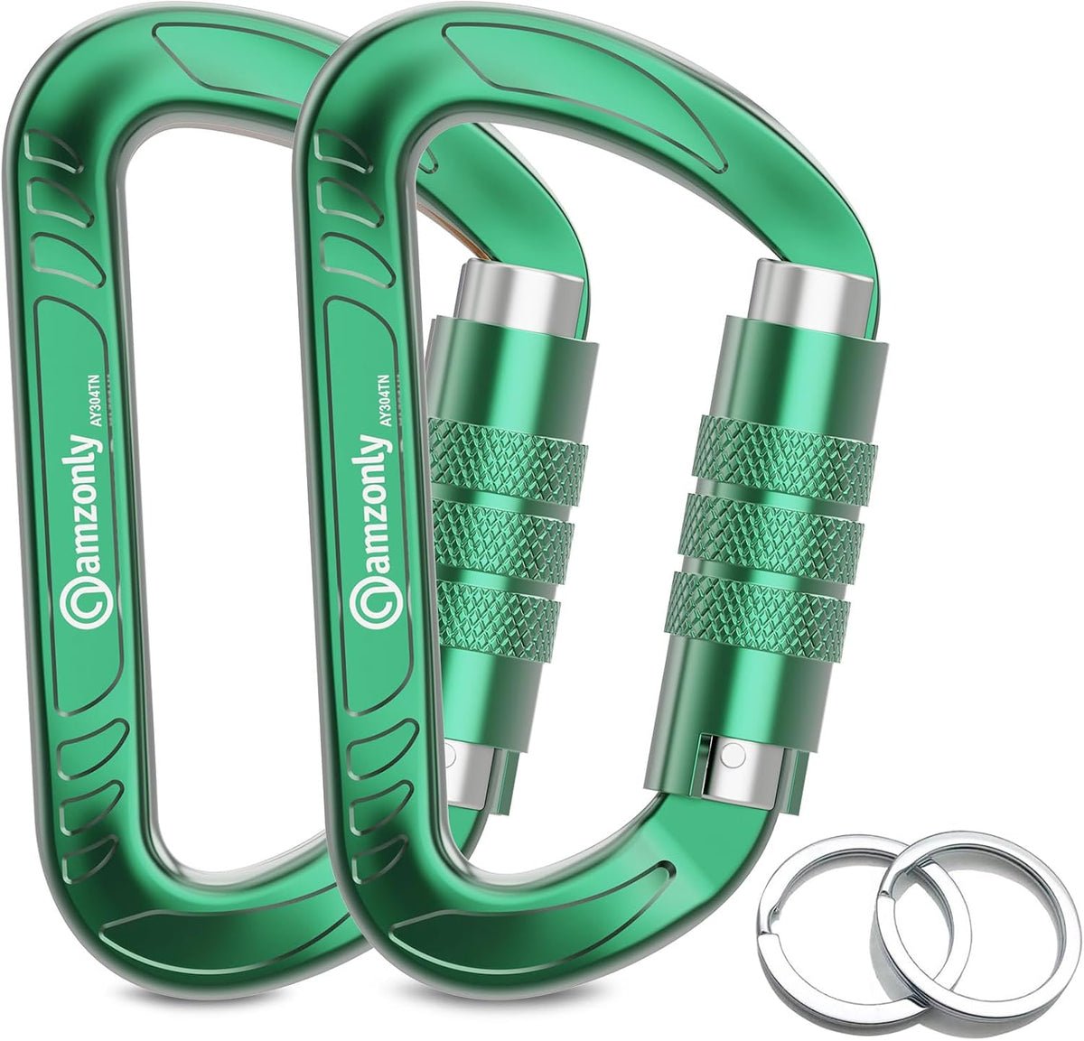 3-Inch Auto-Locking Aluminum Carabiner Clips for Keys and Outdoor Gear