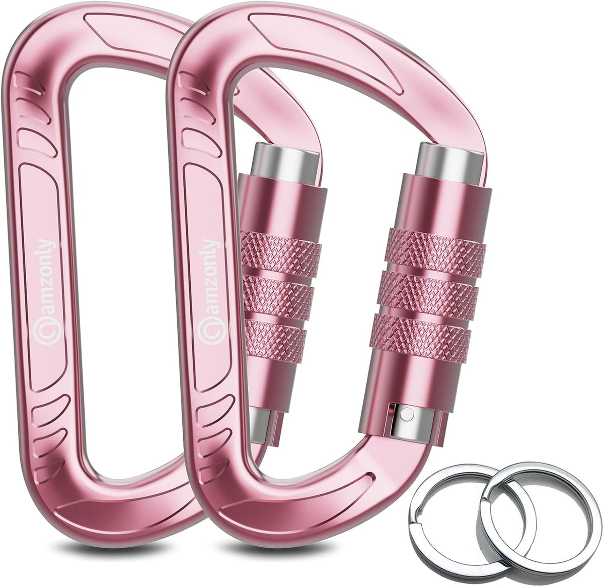 3-Inch Auto-Locking Aluminum Carabiner Clips for Keys and Outdoor Gear