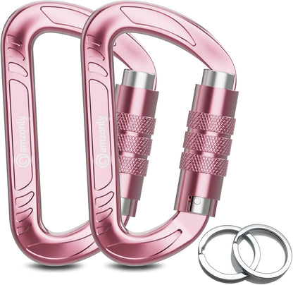 3-Inch Auto-Locking Aluminum Carabiner Clips for Keys and Outdoor Gear