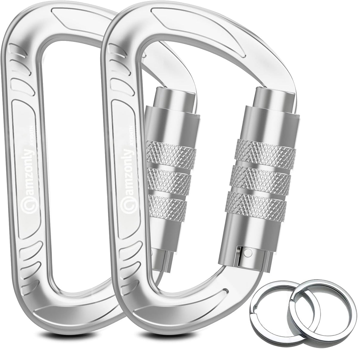3-Inch Auto-Locking Aluminum Carabiner Clips for Keys and Outdoor Gear