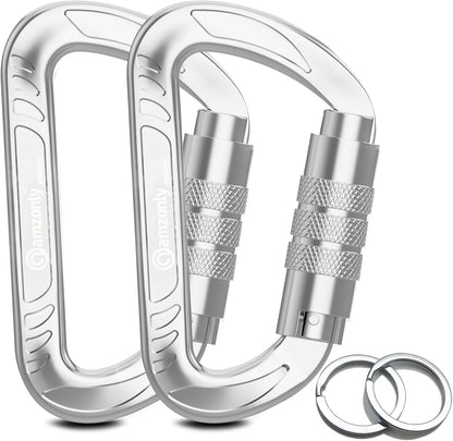 3-Inch Auto-Locking Aluminum Carabiner Clips for Keys and Outdoor Gear