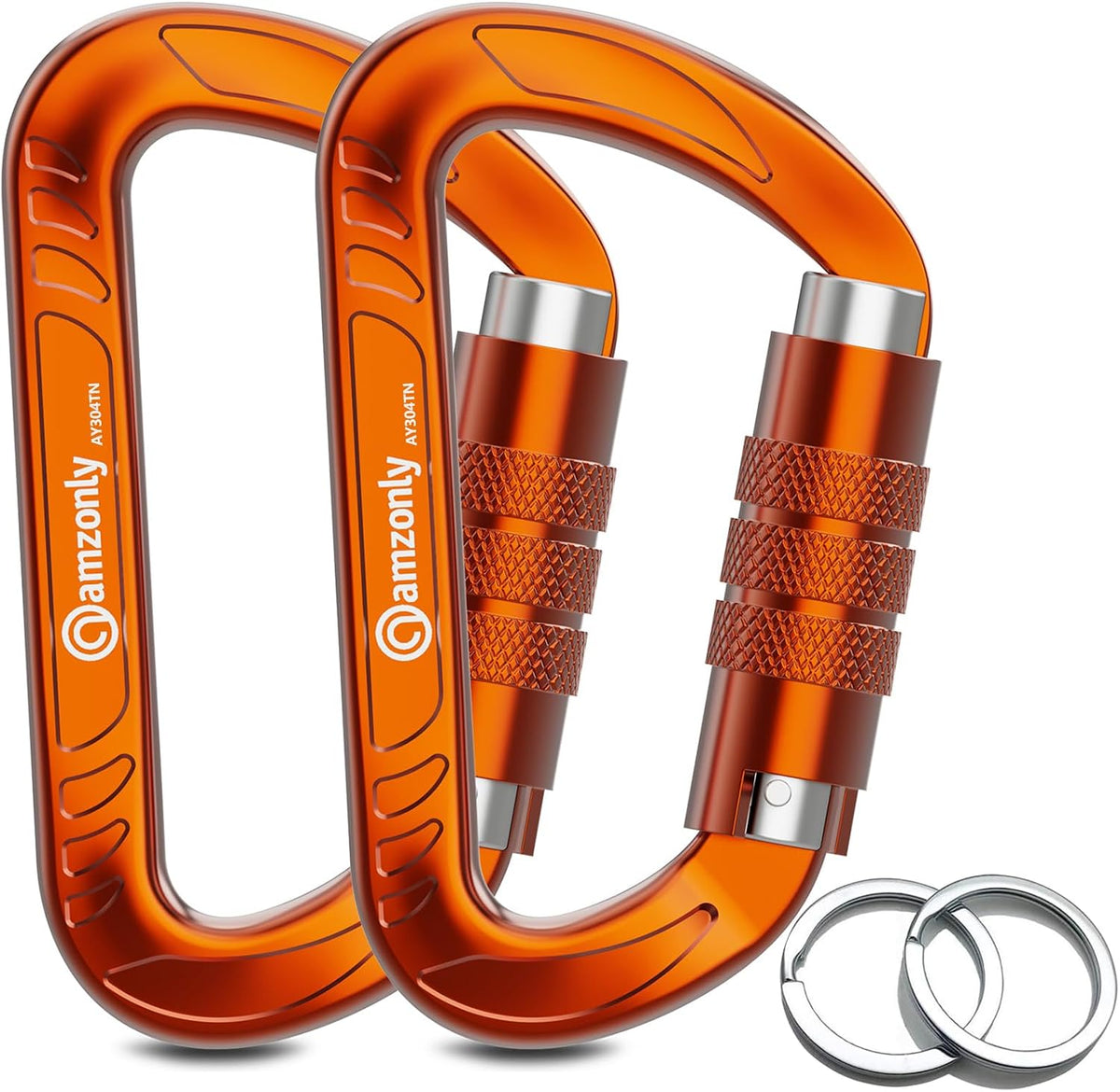 3-Inch Auto-Locking Aluminum Carabiner Clips for Keys and Outdoor Gear