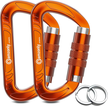 3-Inch Auto-Locking Aluminum Carabiner Clips for Keys and Outdoor Gear
