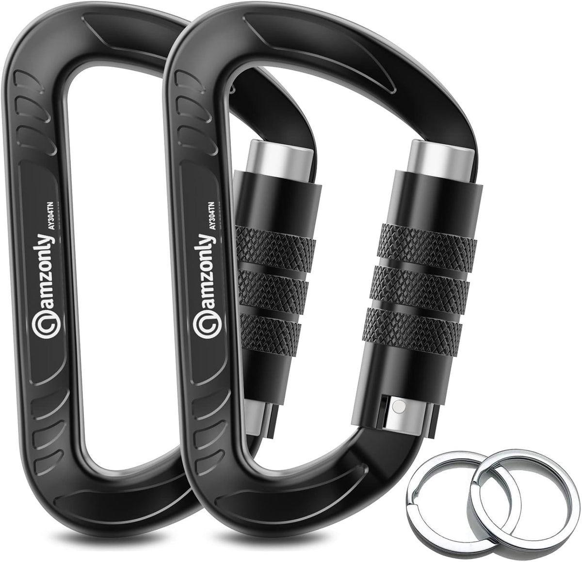 3-Inch Auto-Locking Aluminum Carabiner Clips for Keys and Outdoor Gear
