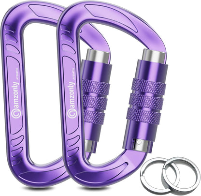 3-Inch Auto-Locking Aluminum Carabiner Clips for Keys and Outdoor Gear