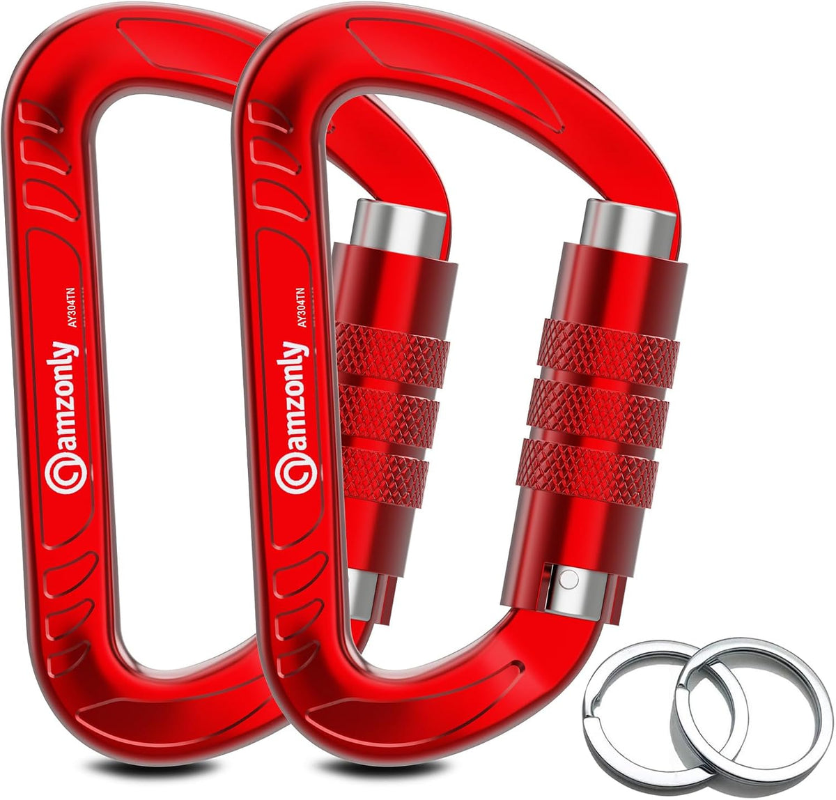 3-Inch Auto-Locking Aluminum Carabiner Clips for Keys and Outdoor Gear
