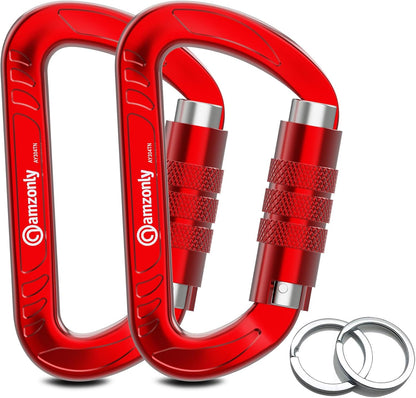 3-Inch Auto-Locking Aluminum Carabiner Clips for Keys and Outdoor Gear