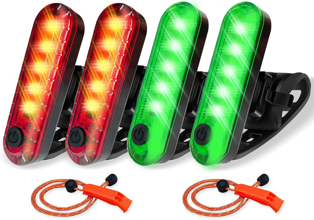 4-Pack USB Rechargeable LED Boat and Kayak Lights with Mounting Straps
