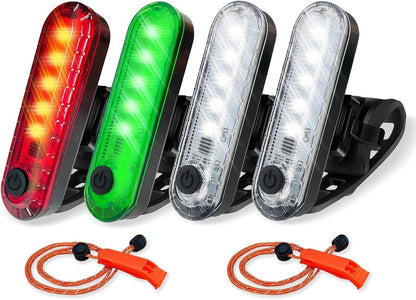 4-Pack USB Rechargeable LED Boat and Kayak Lights with Mounting Straps