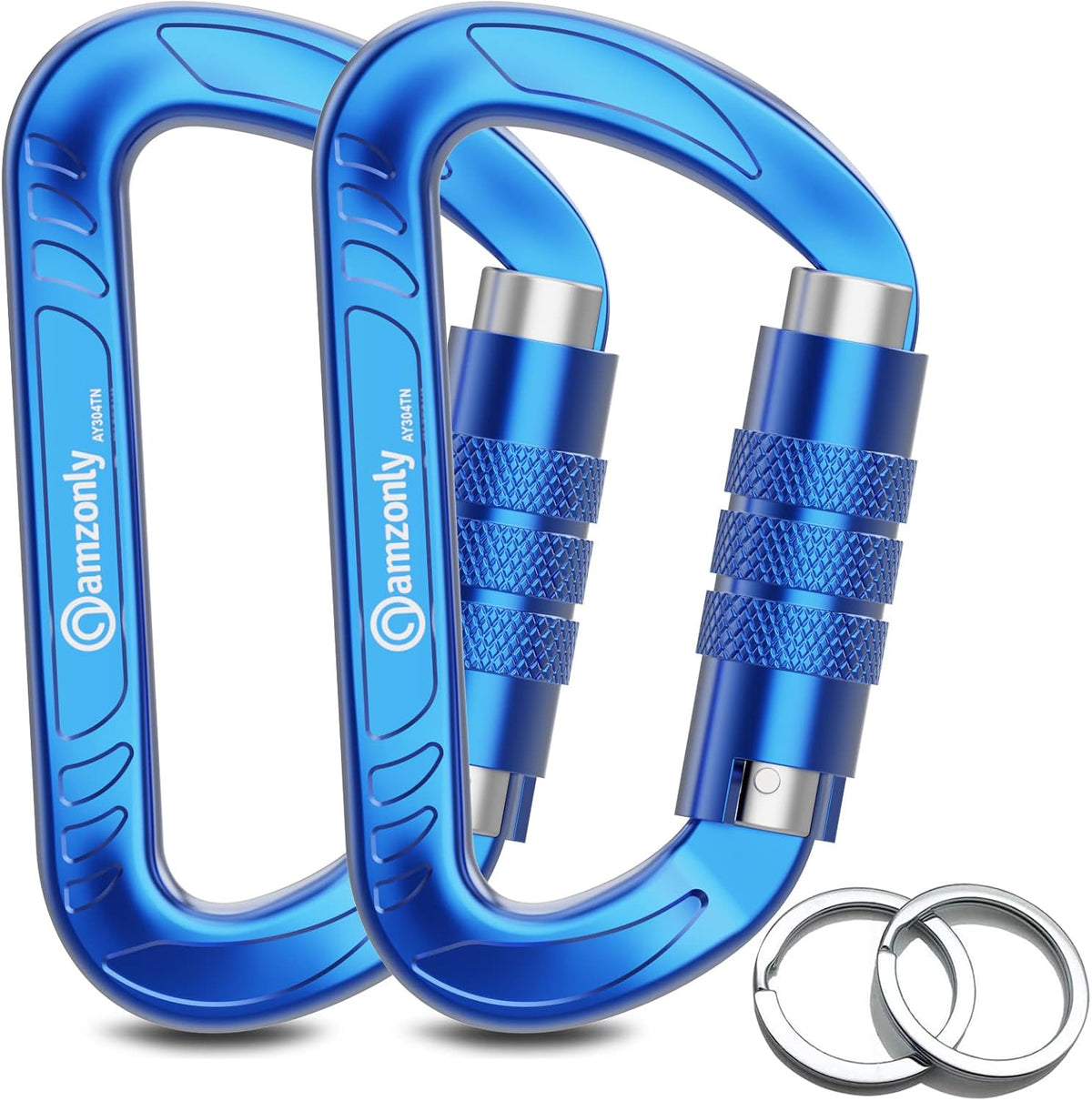 3-Inch Auto-Locking Aluminum Carabiner Clips for Keys and Outdoor Gear