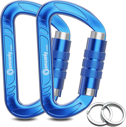 3-Inch Auto-Locking Aluminum Carabiner Clips for Keys and Outdoor Gear
