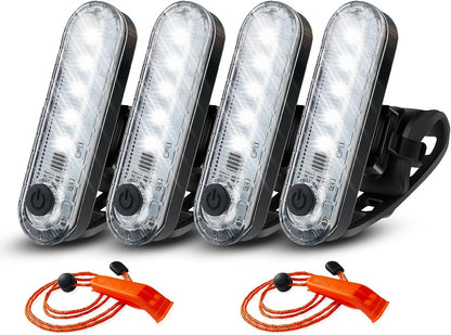 4-Pack USB Rechargeable LED Boat and Kayak Lights with Mounting Straps